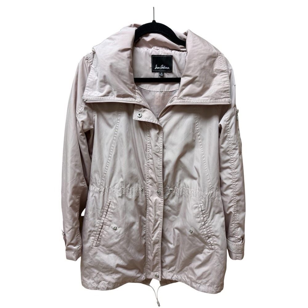Sam Edelman Blush Pink Hooded Rain Jacket Utility Coat Lightweight Anorak.Sz M